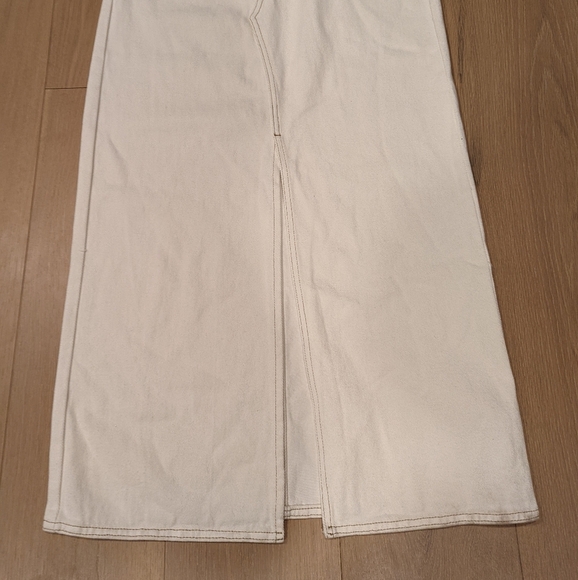 Cream Denim Maxi Skirt - Picture 9 of 9